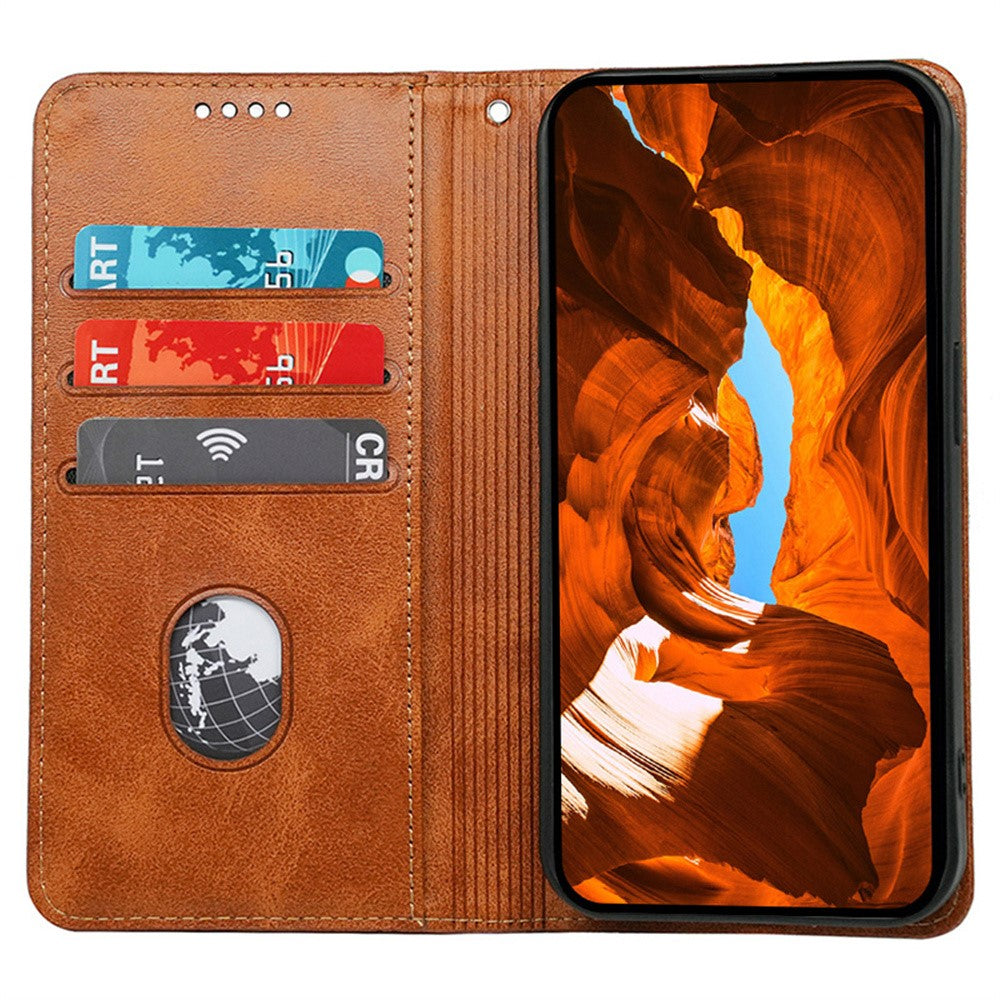 For Xiaomi 17 Pro Max Case Hidden Magnetic Closure Calf Texture Leather Phone Cover - Yellow