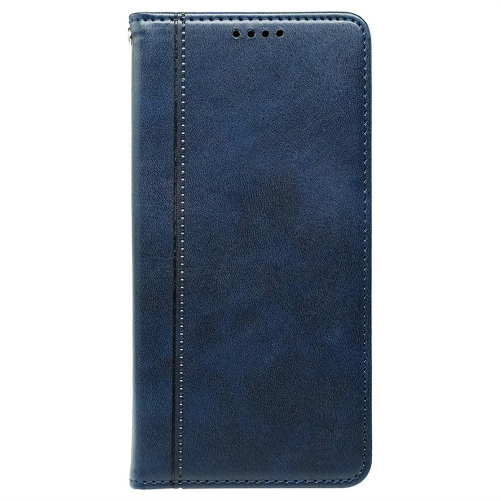 For Xiaomi 17 Pro Max Case Hidden Magnetic Closure Calf Texture Leather Phone Cover - Blue