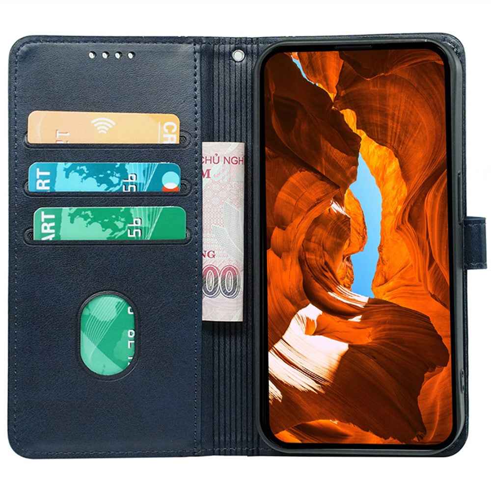 For Xiaomi 17 Pro Case Calf Texture Leather Stand Book Style Phone Cover - Blue