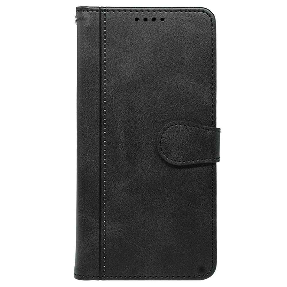 For Xiaomi 17 Pro Case Calf Texture Leather Stand Book Style Phone Cover - Black