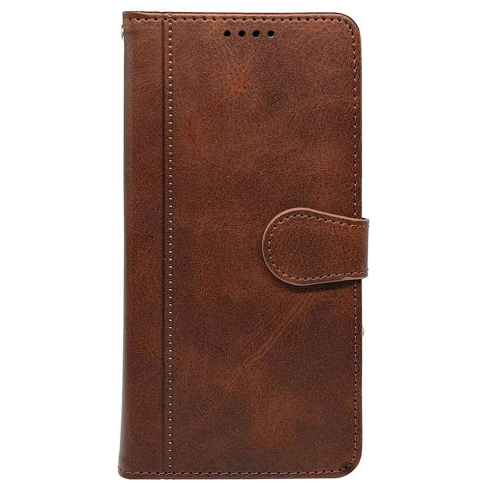 For Xiaomi 17 Pro Case Calf Texture Leather Stand Book Style Phone Cover - Brown