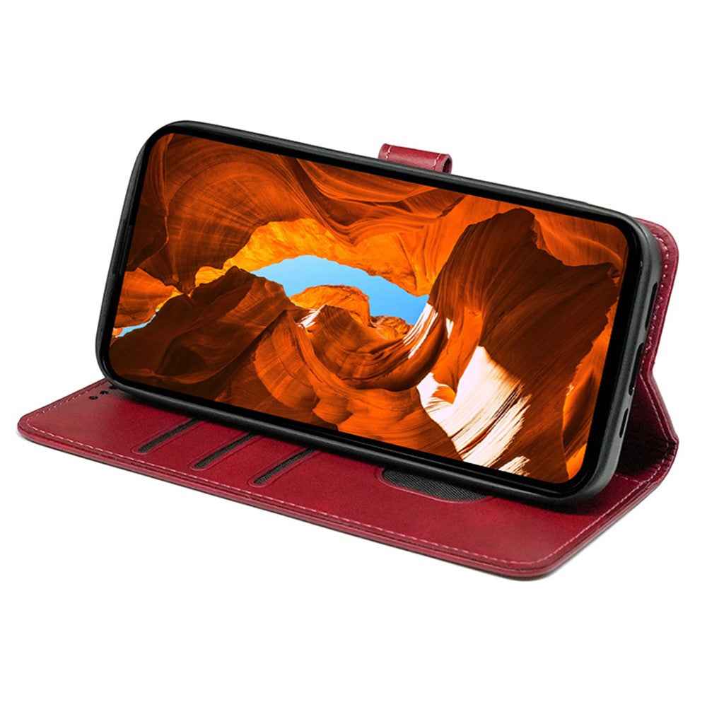 For Xiaomi 17 Pro Case Calf Texture Leather Stand Book Style Phone Cover - Red