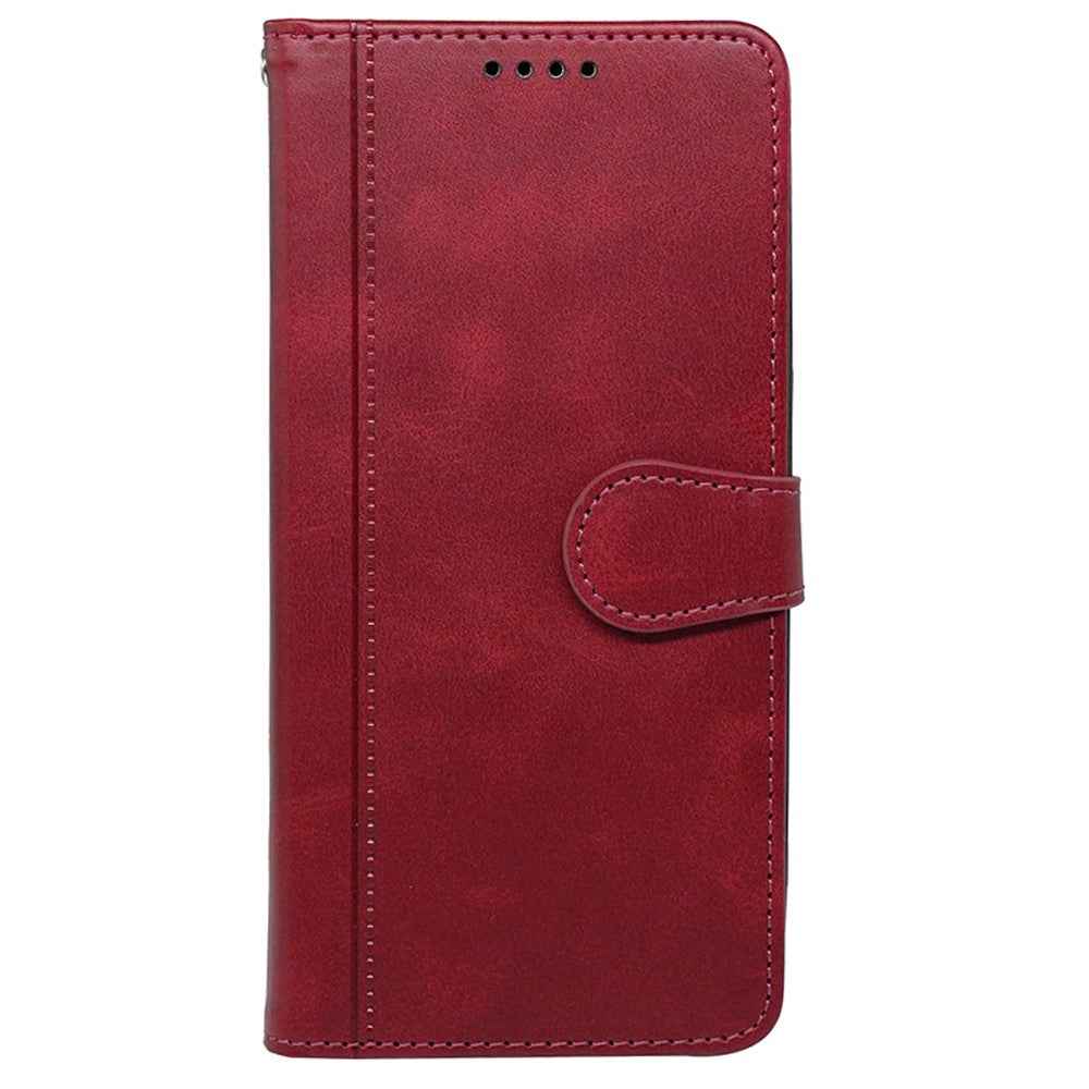 For Xiaomi 17 Pro Case Calf Texture Leather Stand Book Style Phone Cover - Red