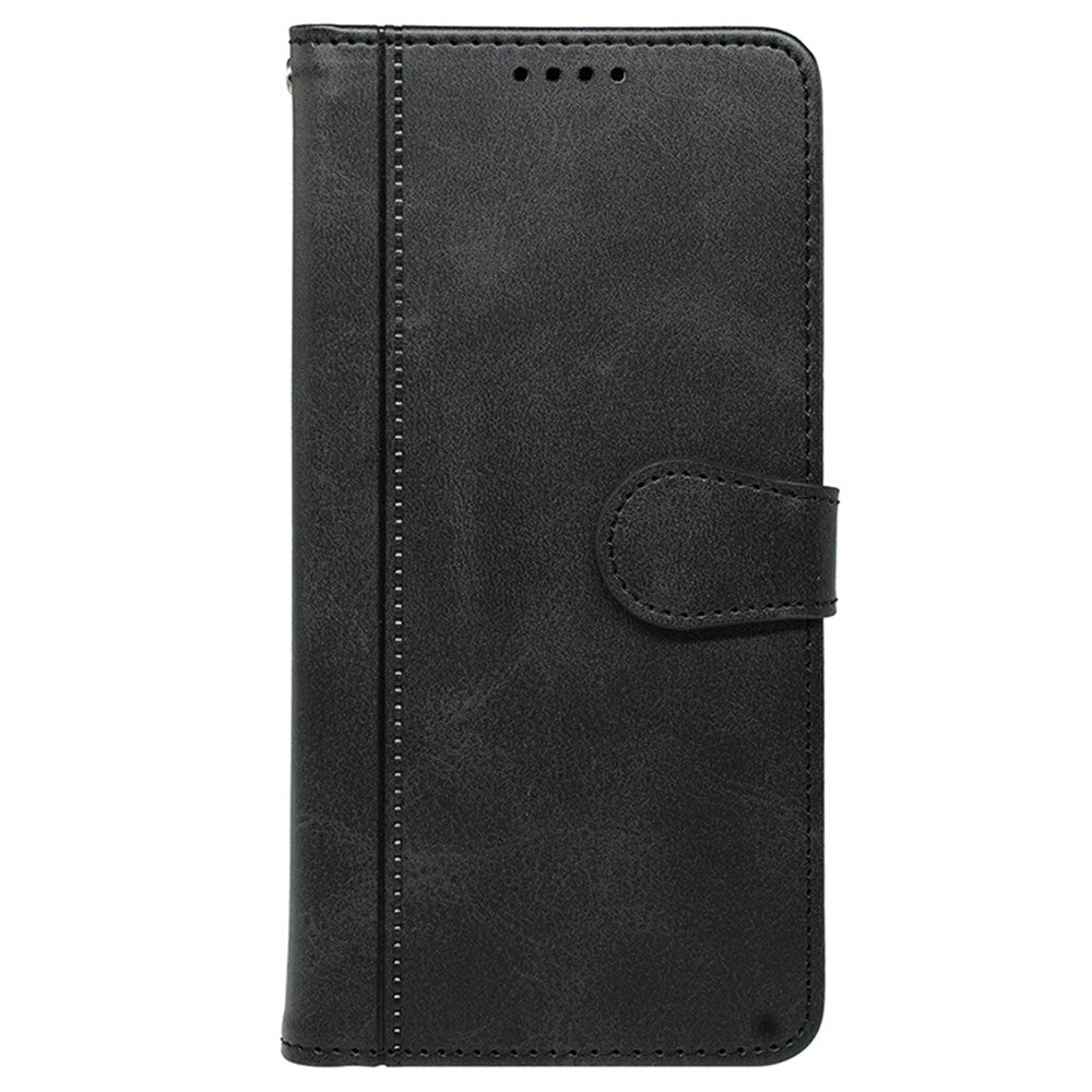 For Xiaomi 17 Pro Max Case Calf Texture Leather Stand Book Style Phone Cover - Black