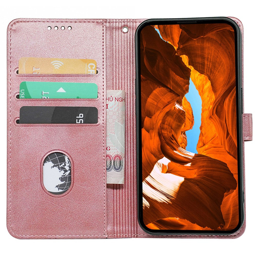 For Xiaomi 17 Pro Max Case Calf Texture Leather Stand Book Style Phone Cover - Rose Gold