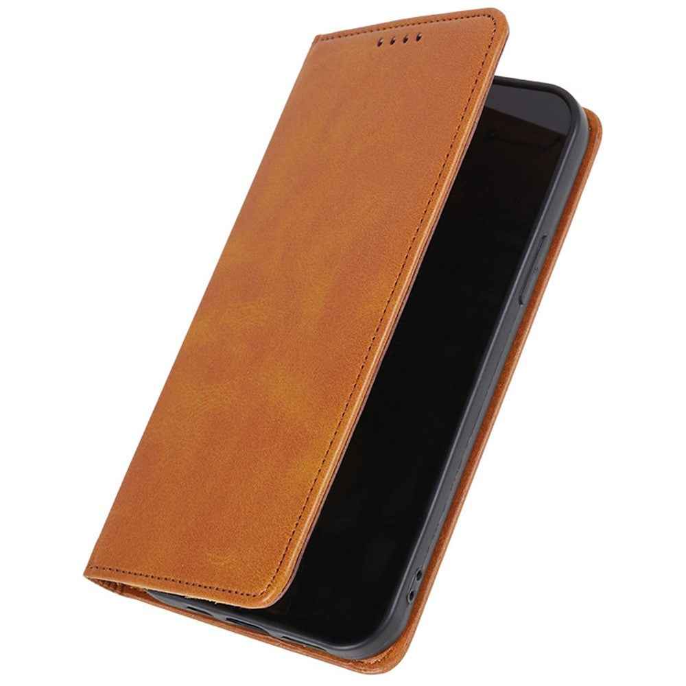 For Xiaomi 17 Pro Case Strong Magnetic PU Leather Phone Cover Calf Texture - Khaki