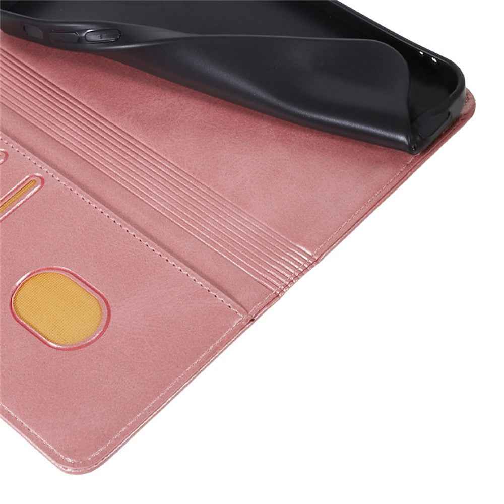 For Xiaomi 17 Pro Case Strong Magnetic PU Leather Phone Cover Calf Texture - Rose Gold