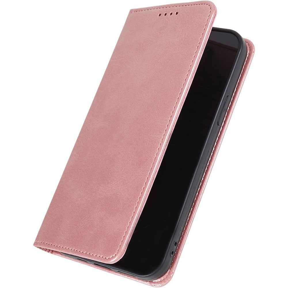 For Xiaomi 17 Pro Case Strong Magnetic PU Leather Phone Cover Calf Texture - Rose Gold