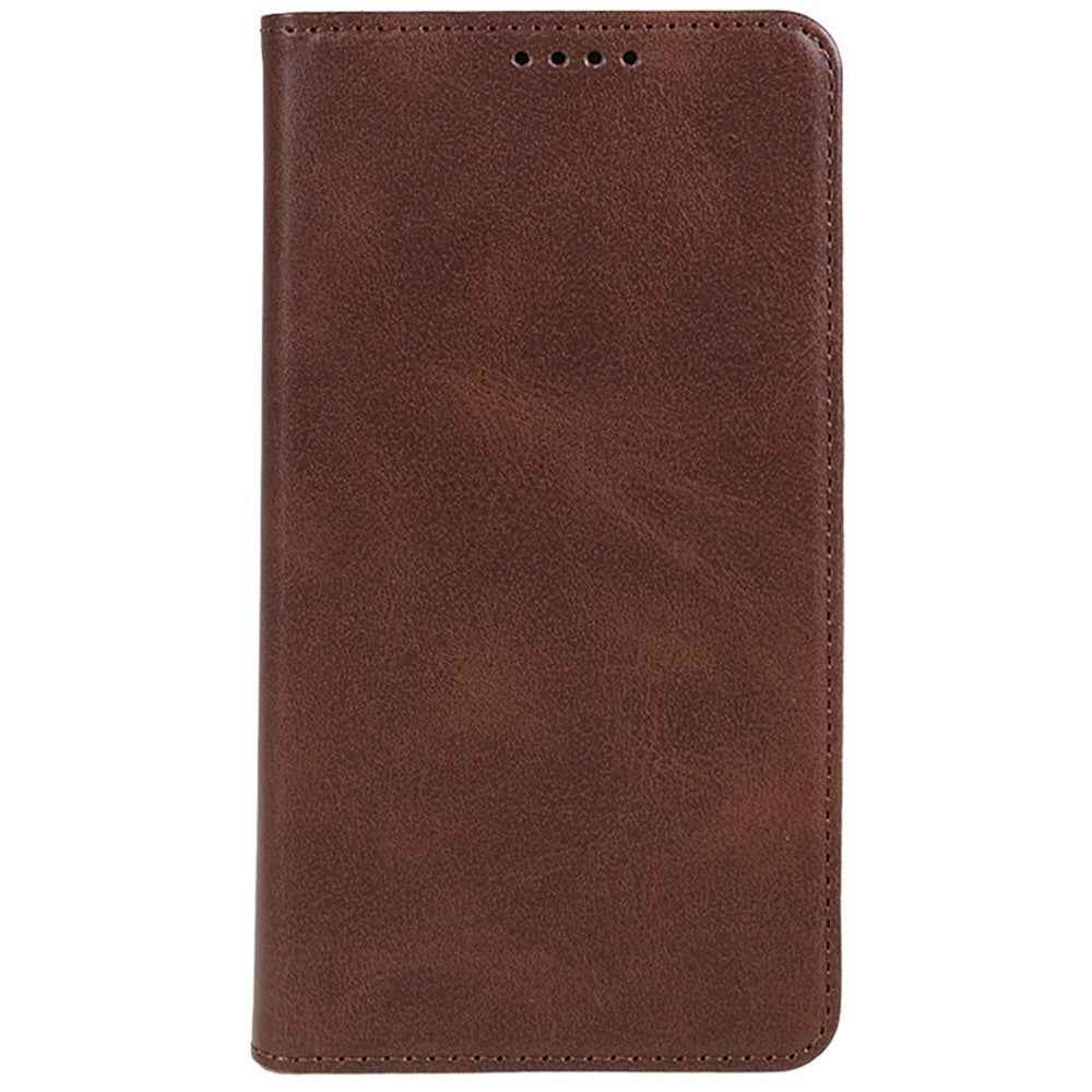 For Xiaomi 17 Pro Case Strong Magnetic PU Leather Phone Cover Calf Texture - Brown