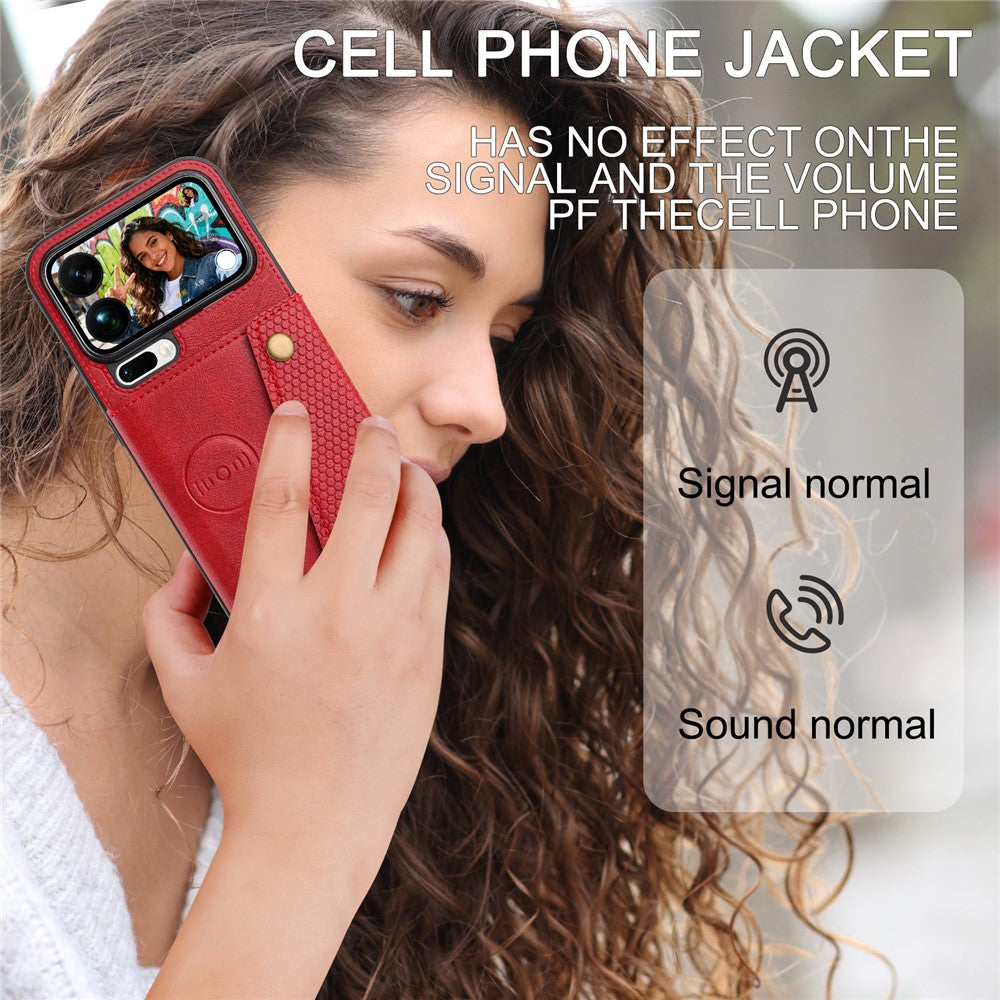 For Xiaomi 17 Pro Max Case with Card Slots Kickstand Leather + TPU Phone Cover - Red