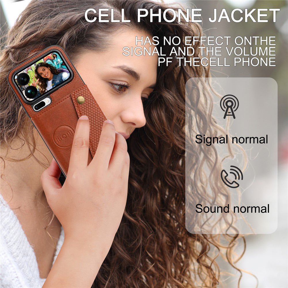 For Xiaomi 17 Pro Max Case with Card Slots Kickstand Leather + TPU Phone Cover - Brown