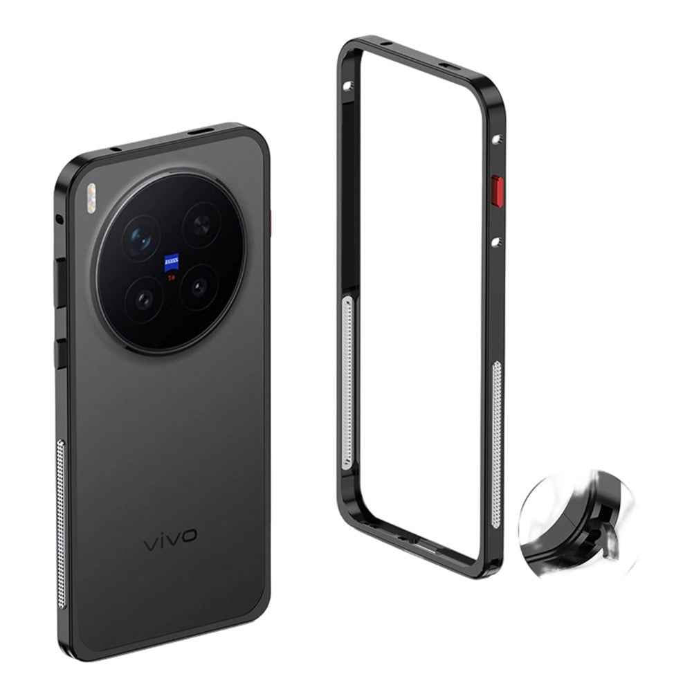 For vivo X300 Pro 5G Bumper Case Metal Frame Heat Dissipation Cover - Black