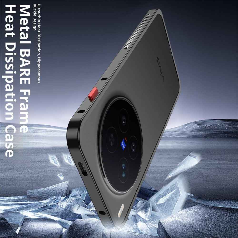 For vivo X300 Pro 5G Bumper Case Metal Frame Heat Dissipation Cover - Black