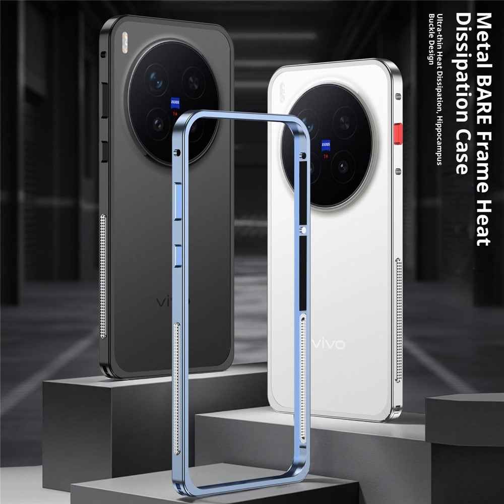 For vivo X300 Pro 5G Bumper Case Metal Frame Heat Dissipation Cover - Black