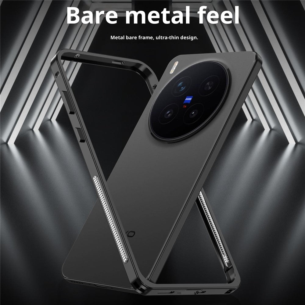 For vivo X300 Pro 5G Bumper Case Metal Frame Heat Dissipation Cover - Black
