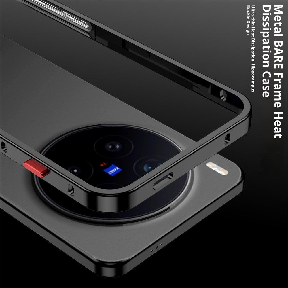 For vivo X300 Pro 5G Bumper Case Metal Frame Heat Dissipation Cover - Black