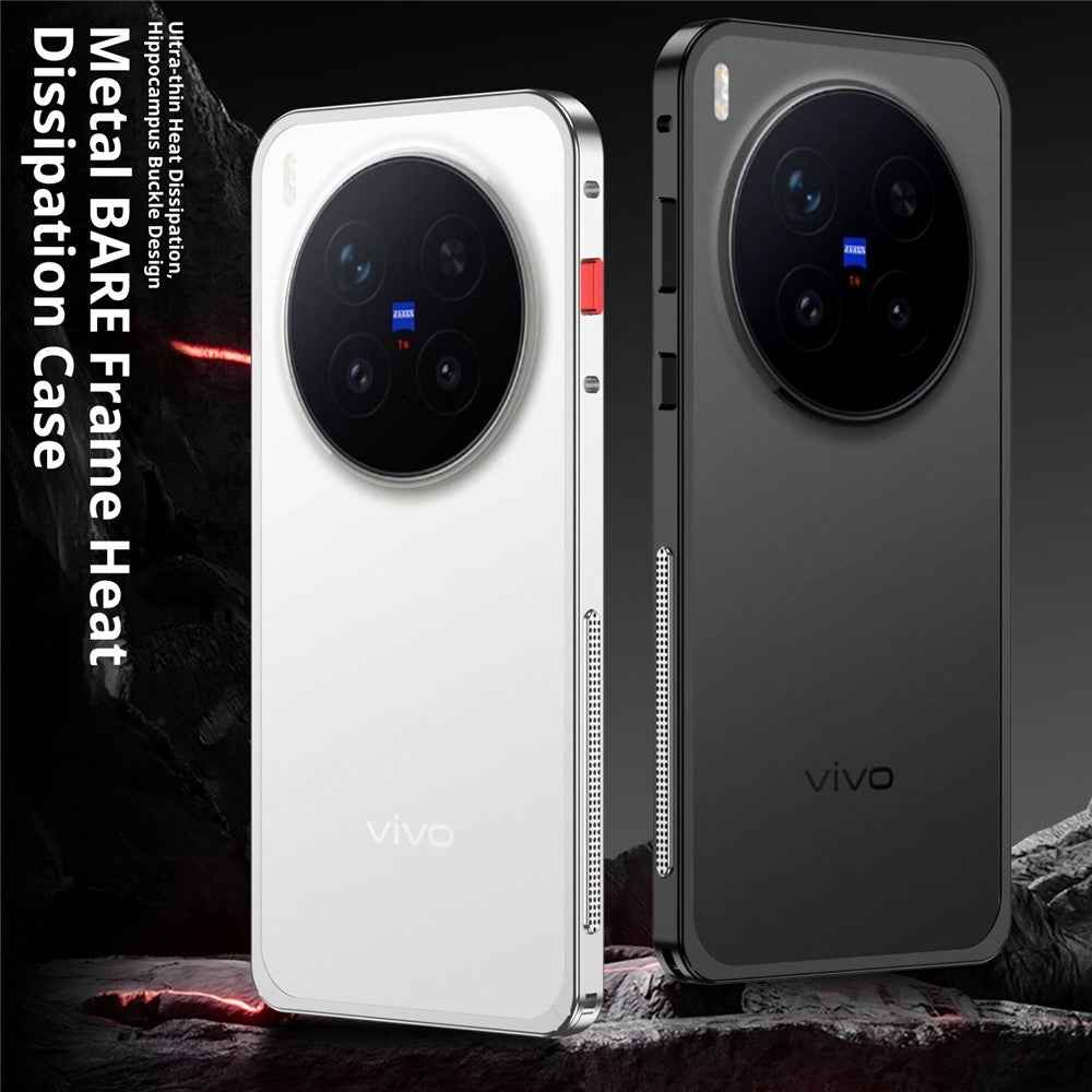For vivo X300 Pro 5G Bumper Case Metal Frame Heat Dissipation Cover - Blue