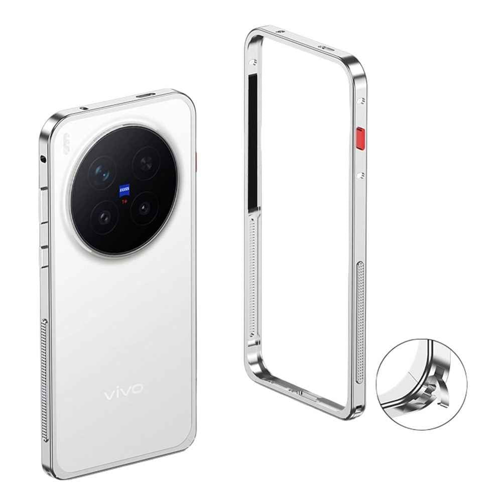 For vivo X300 Pro 5G Bumper Case Metal Frame Heat Dissipation Cover - Silver