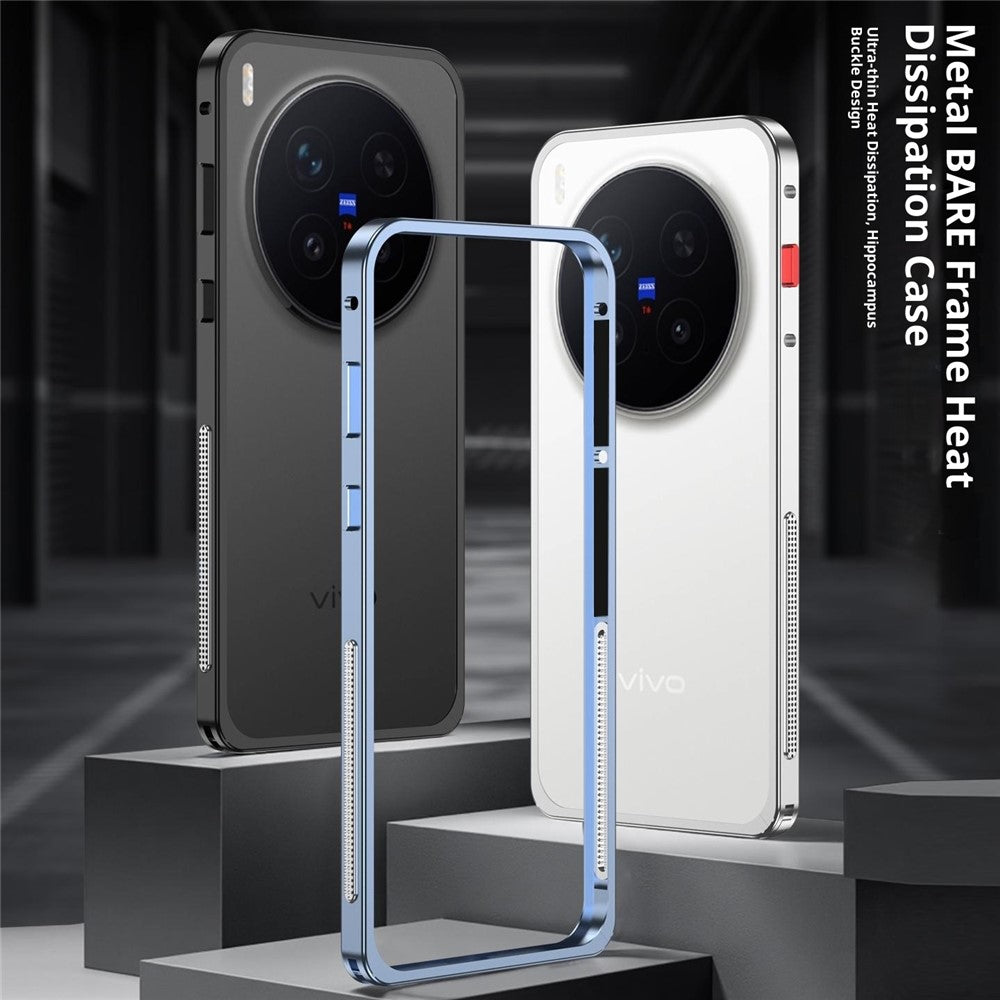 For vivo X300 Pro 5G Bumper Case Metal Frame Heat Dissipation Cover - Silver