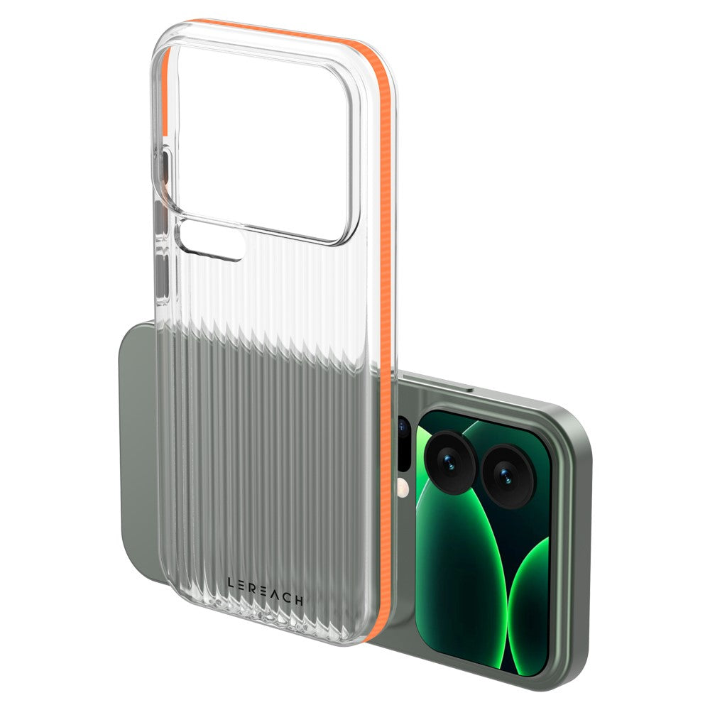 LEREACH TOC Series for Xiaomi 17 Pro Max Case Flowing Grid PC Phone Cover - Orange