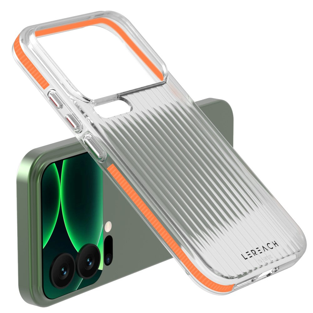 LEREACH TOC Series for Xiaomi 17 Pro Max Case Flowing Grid PC Phone Cover - Orange