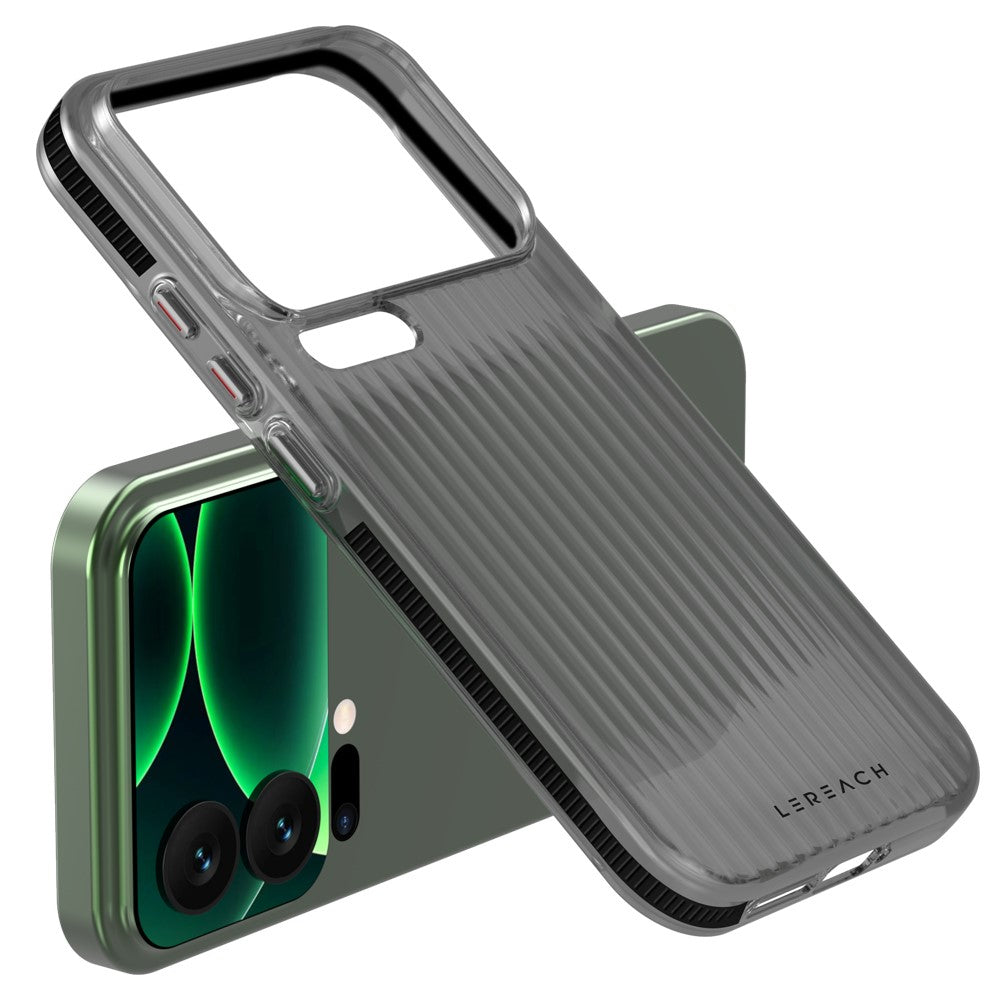 LEREACH TOC Series for Xiaomi 17 Pro Max Case Flowing Grid PC Phone Cover - Black