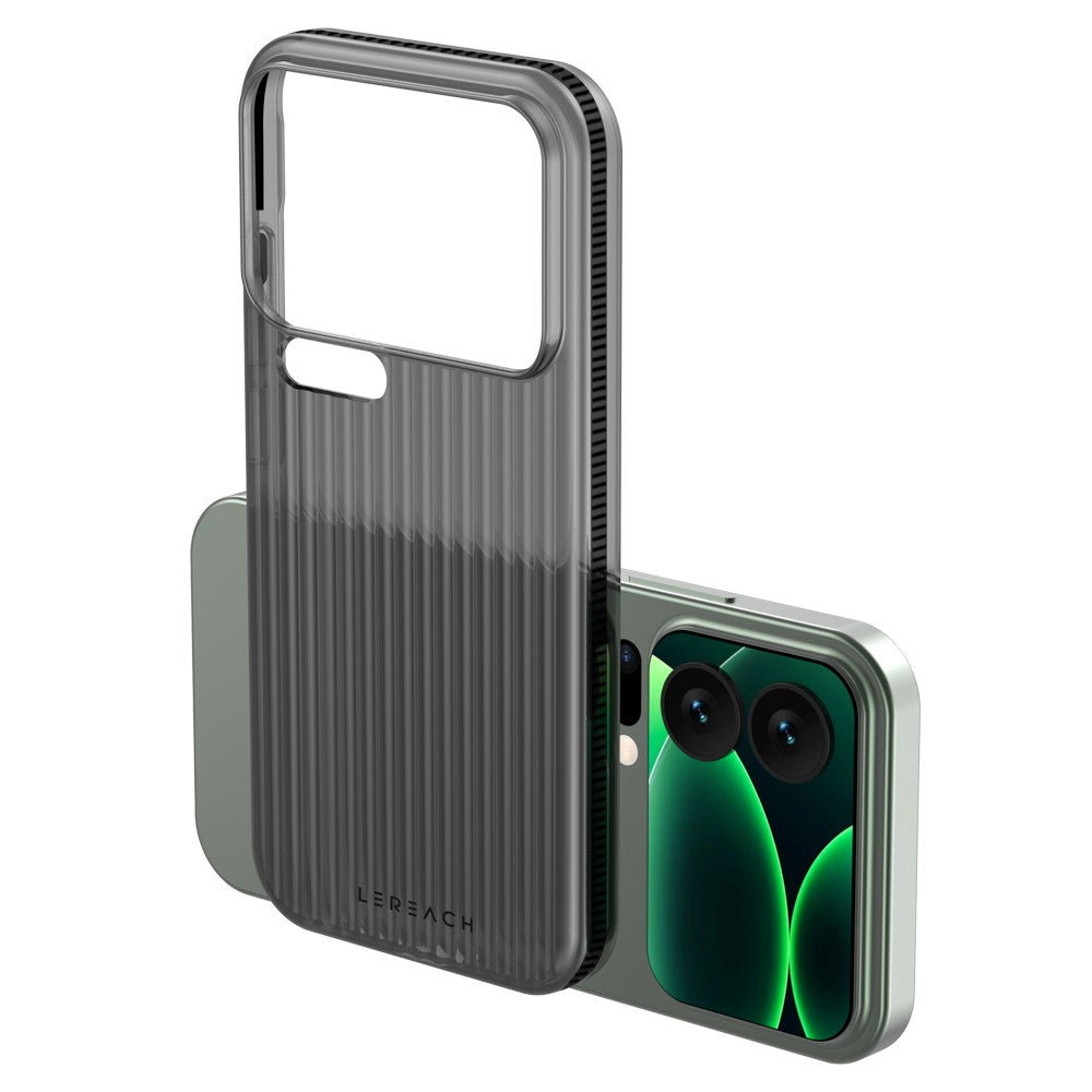 LEREACH TOC Series for Xiaomi 17 Pro Max Case Flowing Grid PC Phone Cover - Black