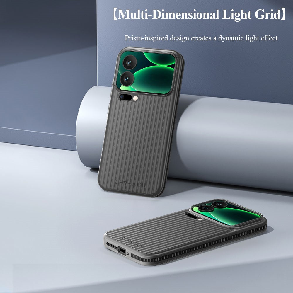 LEREACH TOC Series for Xiaomi 17 Pro Max Case Flowing Grid PC Phone Cover - Black