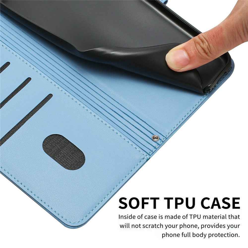 For Xiaomi 17 Pro Wallet Case Cats Imprint Leather Phone Cover with Strap - Blue