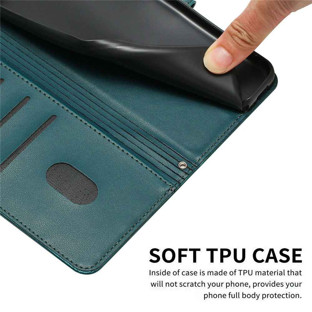 For Xiaomi 17 Pro Wallet Case Cats Imprint Leather Phone Cover with Strap - Blackish Green