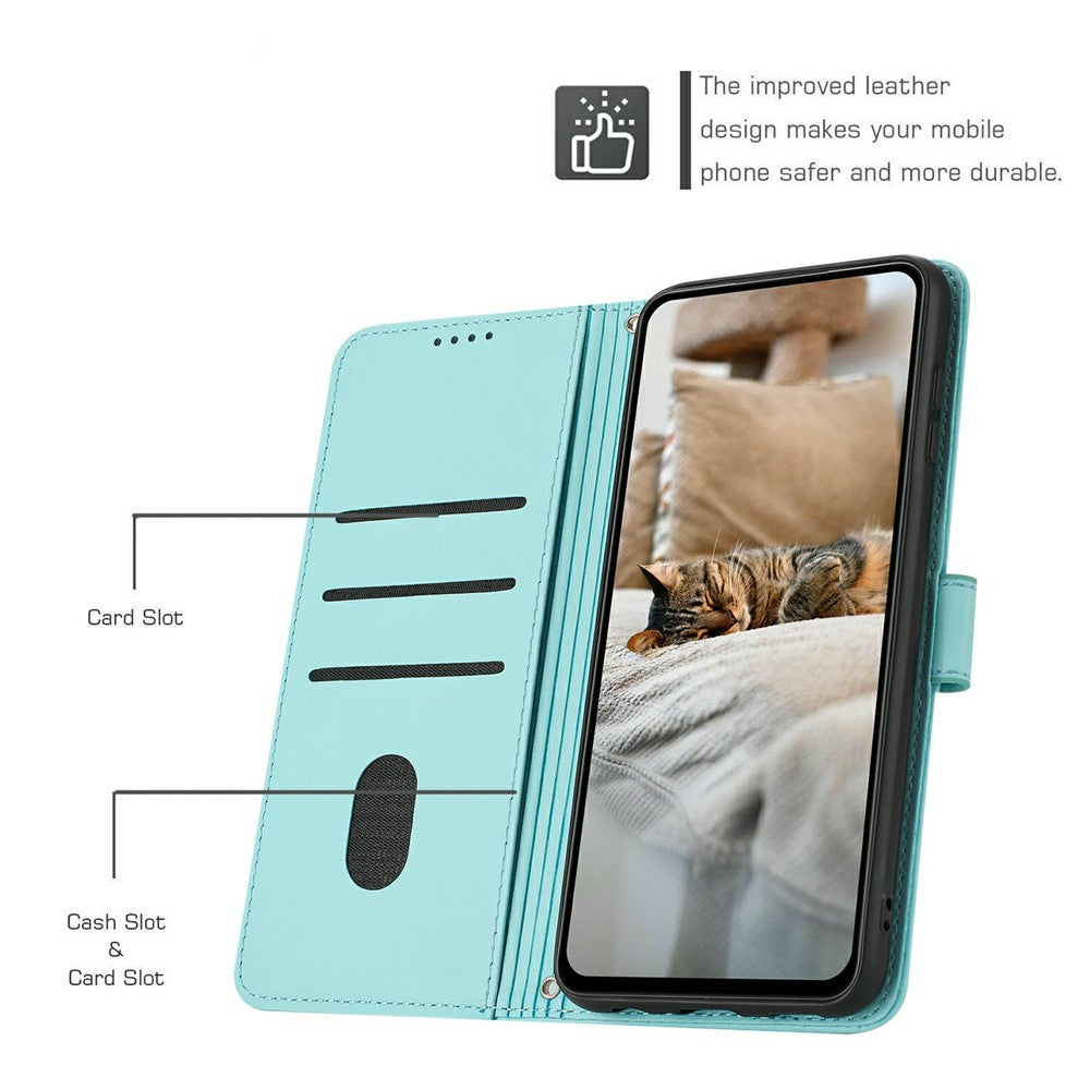 For Xiaomi 17 Pro Max Wallet Case Cats Imprint Leather Phone Cover with Strap - Green