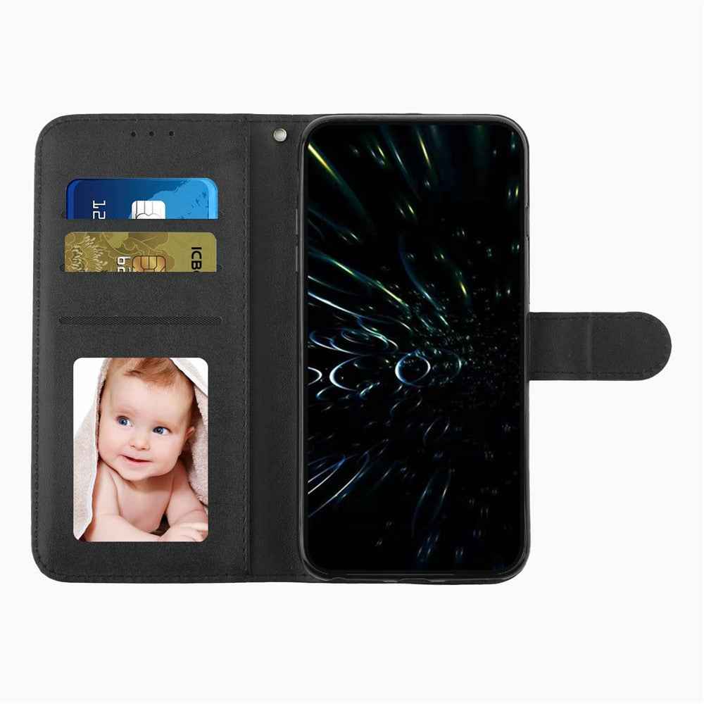 For Xiaomi 17 Pro Leather Phone Case Foldable Stand Wallet Flip Cover with Strap - Black