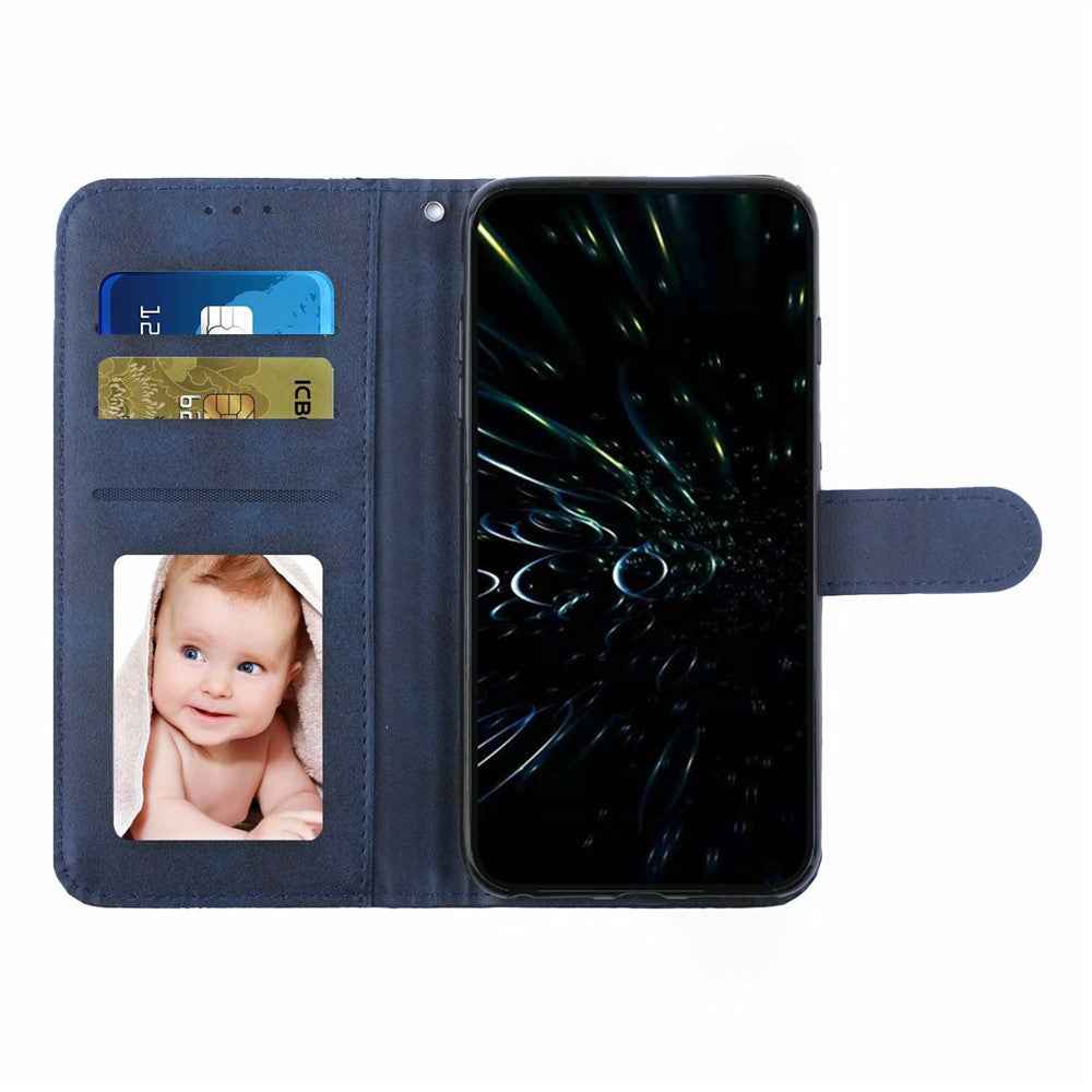 For Xiaomi 17 Pro Leather Phone Case Foldable Stand Wallet Flip Cover with Strap - Blue