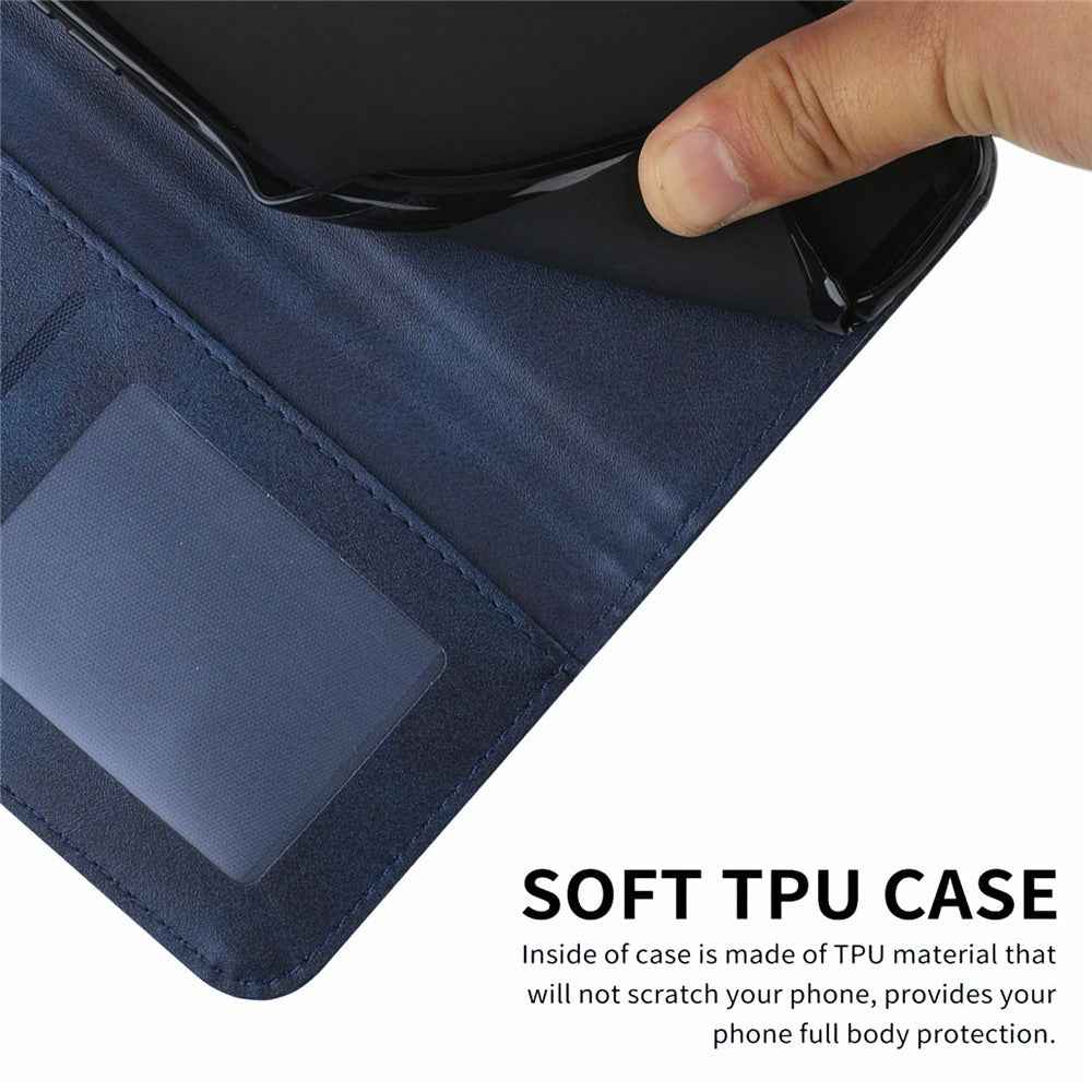 For Xiaomi 17 Pro Leather Phone Case Foldable Stand Wallet Flip Cover with Strap - Blue
