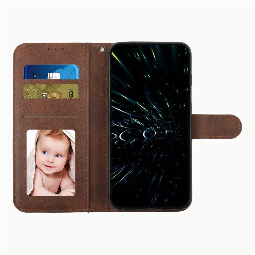 For Xiaomi 17 Pro Max Leather Phone Case Foldable Stand Wallet Flip Cover with Strap - Brown