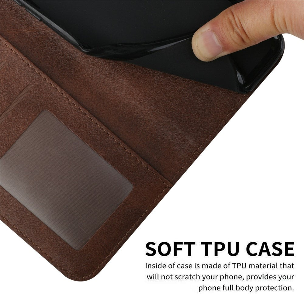 For Xiaomi 17 Pro Max Leather Phone Case Foldable Stand Wallet Flip Cover with Strap - Brown