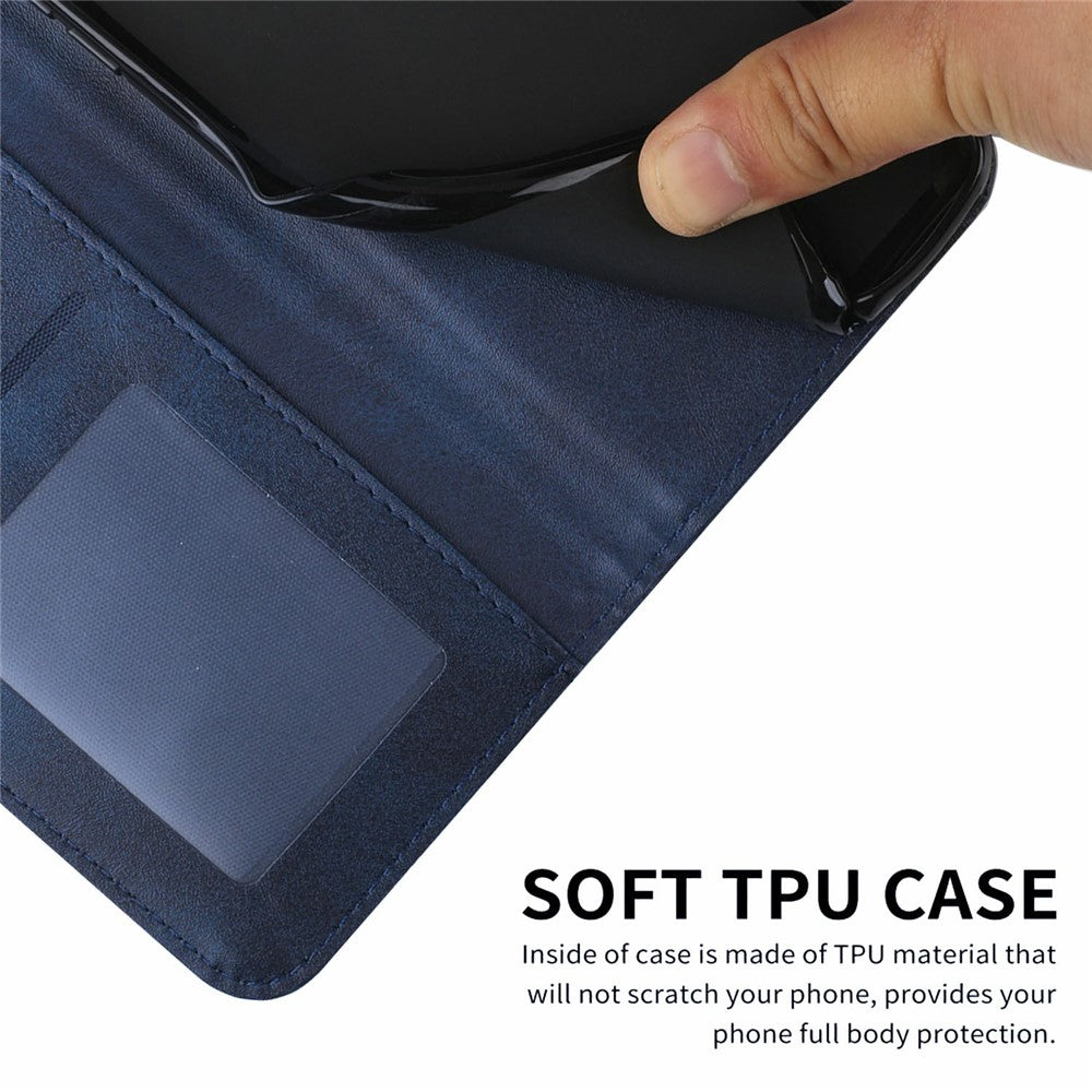 For Xiaomi 17 Pro Max Leather Phone Case Foldable Stand Wallet Flip Cover with Strap - Blue