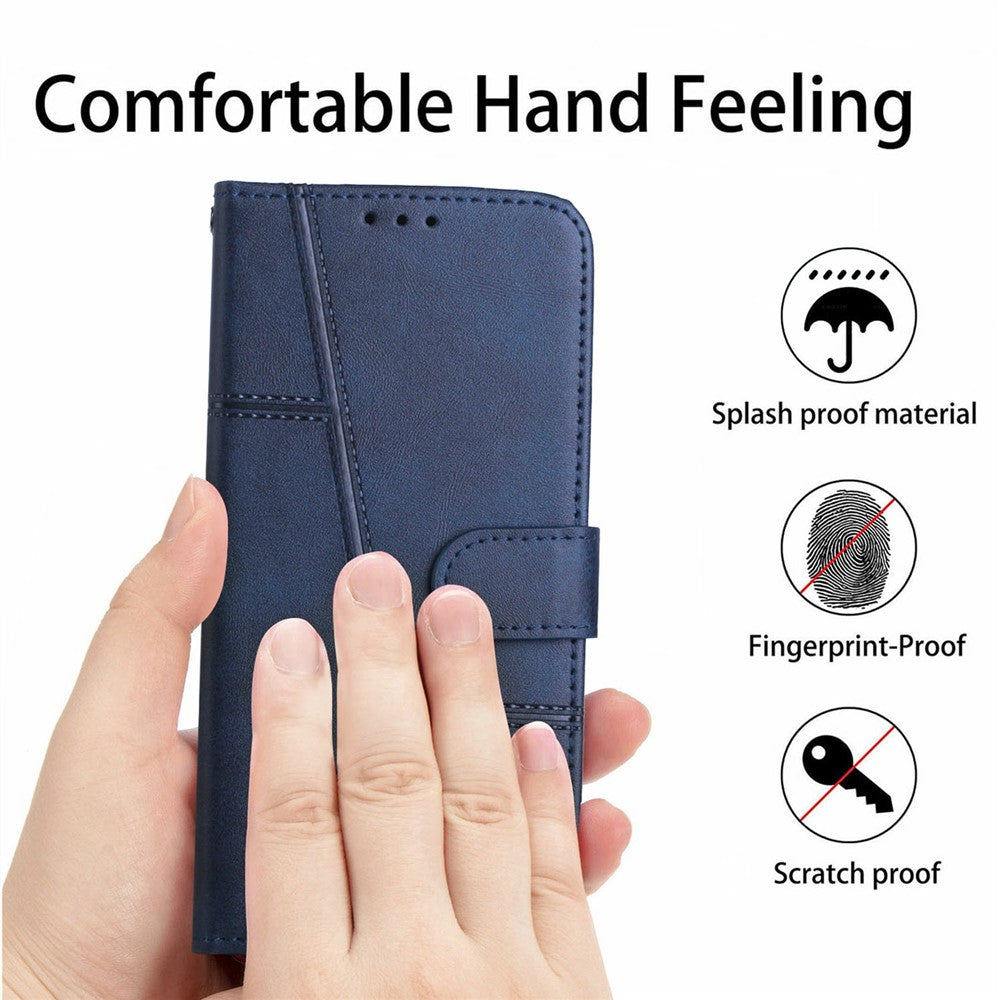 For Xiaomi 17 Pro Max Leather Phone Case Foldable Stand Wallet Flip Cover with Strap - Blue