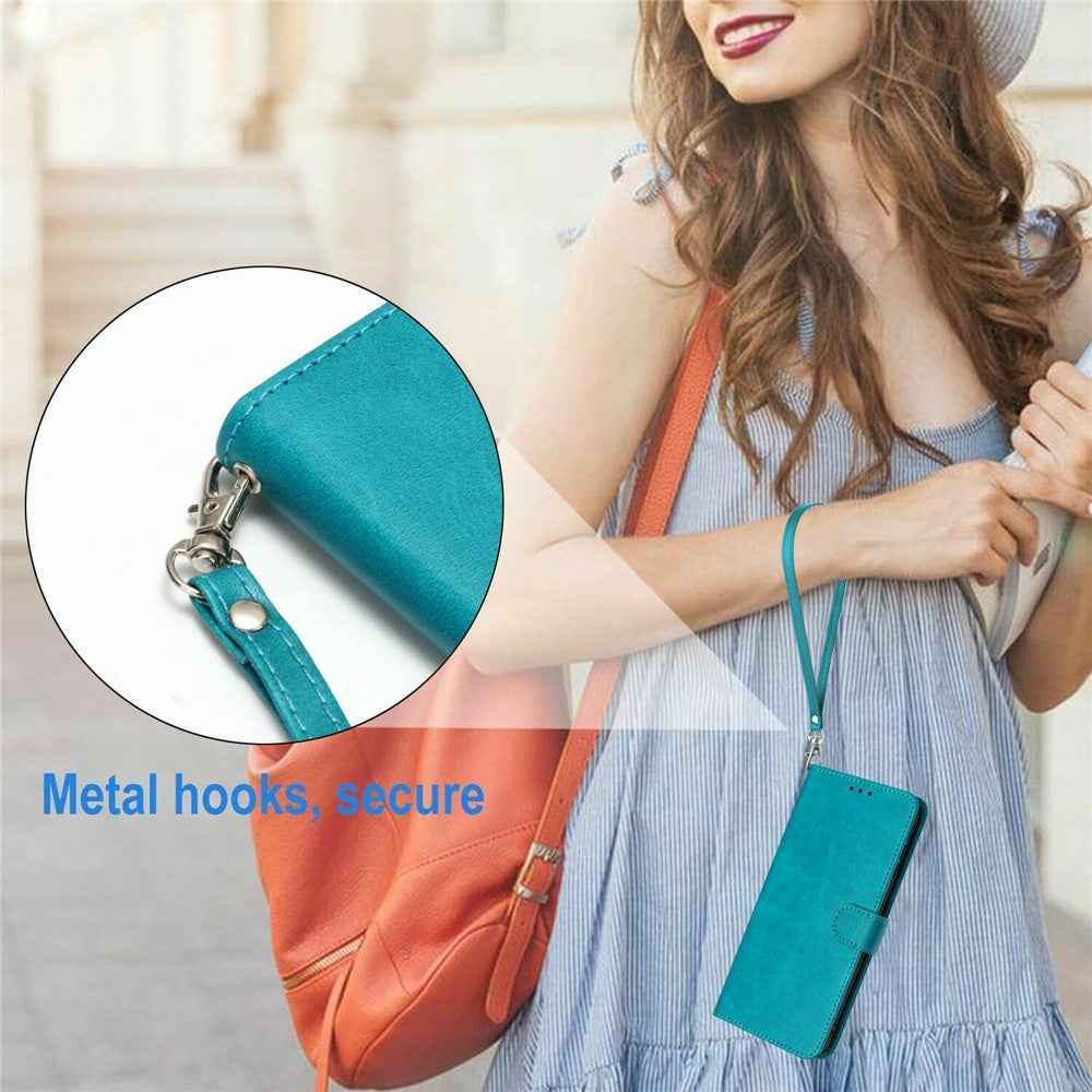 For Xiaomi 17 Pro Wallet Case Flip Stand Calf Texture PU Leather Phone Cover with Strap - Green