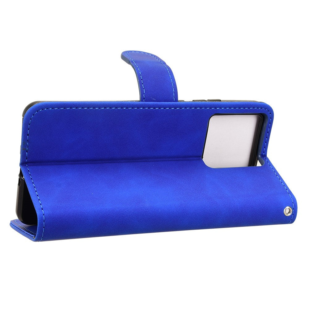 For Motorola Edge 70 5G Leather Case Skin Feel Anti Drop Wallet Flip Phone Cover - Blue