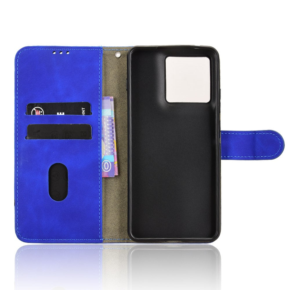 For Motorola Edge 70 5G Leather Case Skin Feel Anti Drop Wallet Flip Phone Cover - Blue