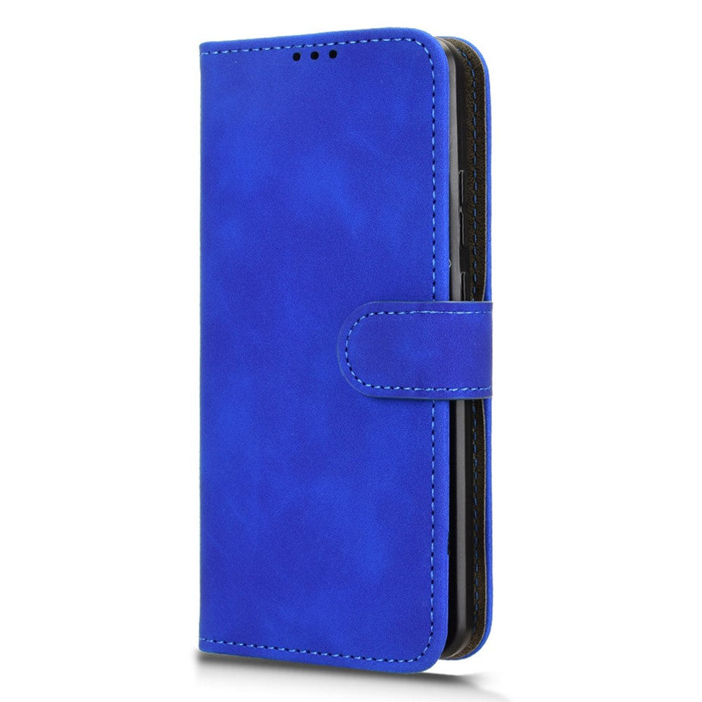 For Motorola Edge 70 5G Leather Case Skin Feel Anti Drop Wallet Flip Phone Cover - Blue