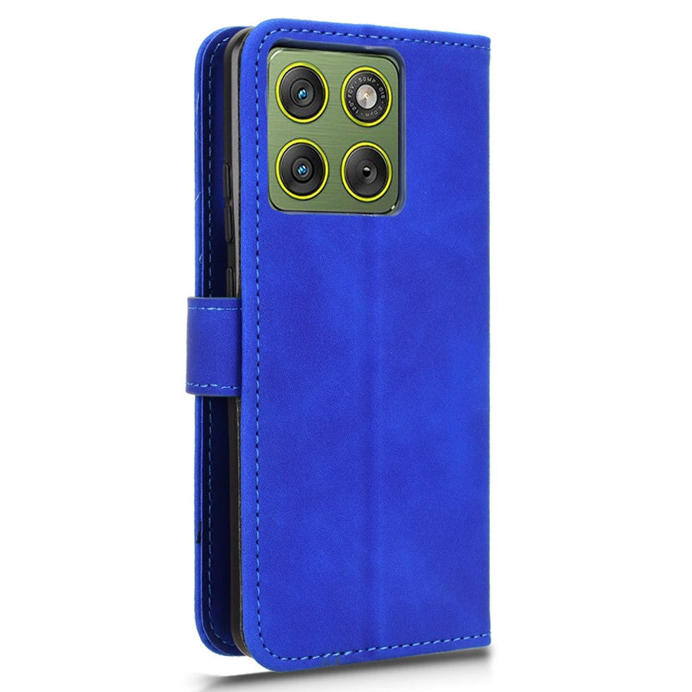 For Motorola Edge 70 5G Leather Case Skin Feel Anti Drop Wallet Flip Phone Cover - Blue
