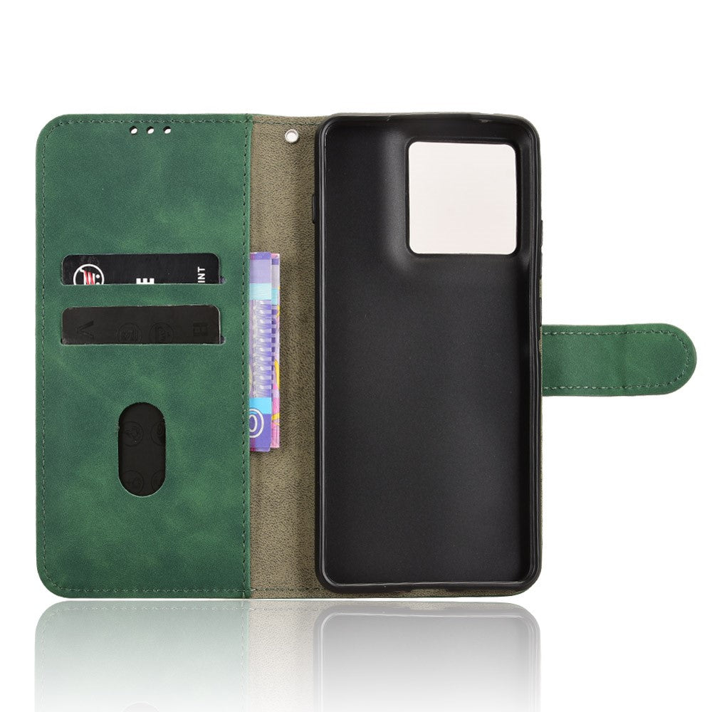 For Motorola Edge 70 5G Leather Case Skin Feel Anti Drop Wallet Flip Phone Cover - Green