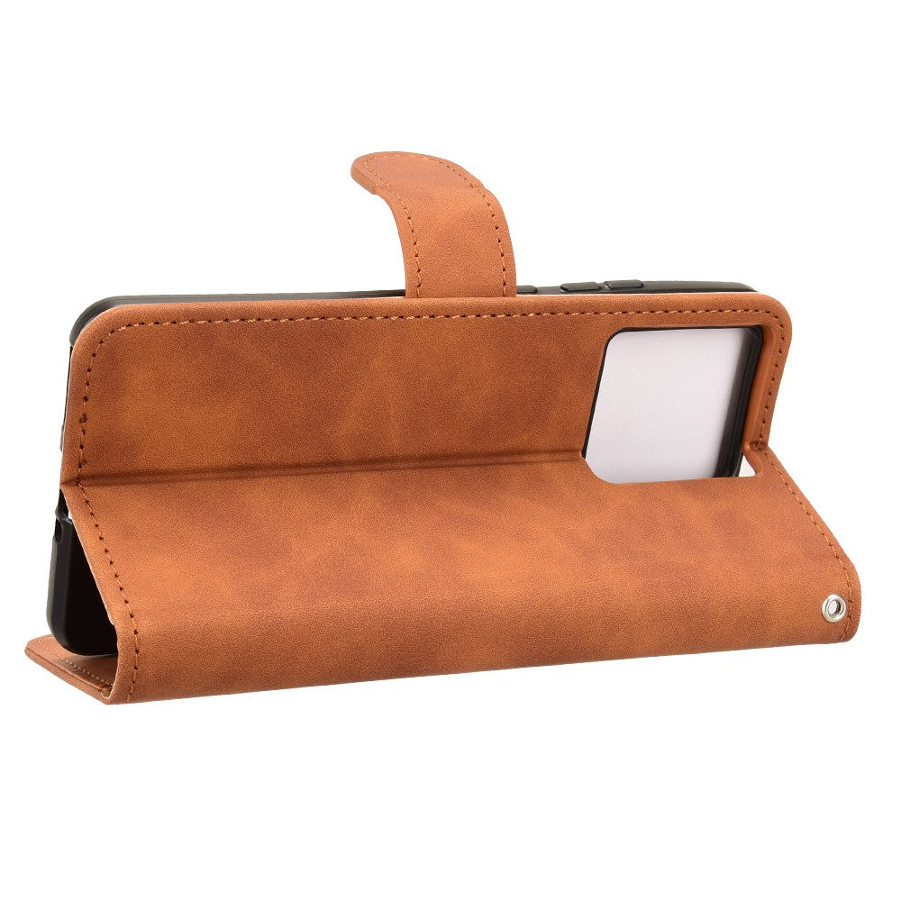 For Motorola Edge 70 5G Leather Case Skin Feel Anti Drop Wallet Flip Phone Cover - Brown