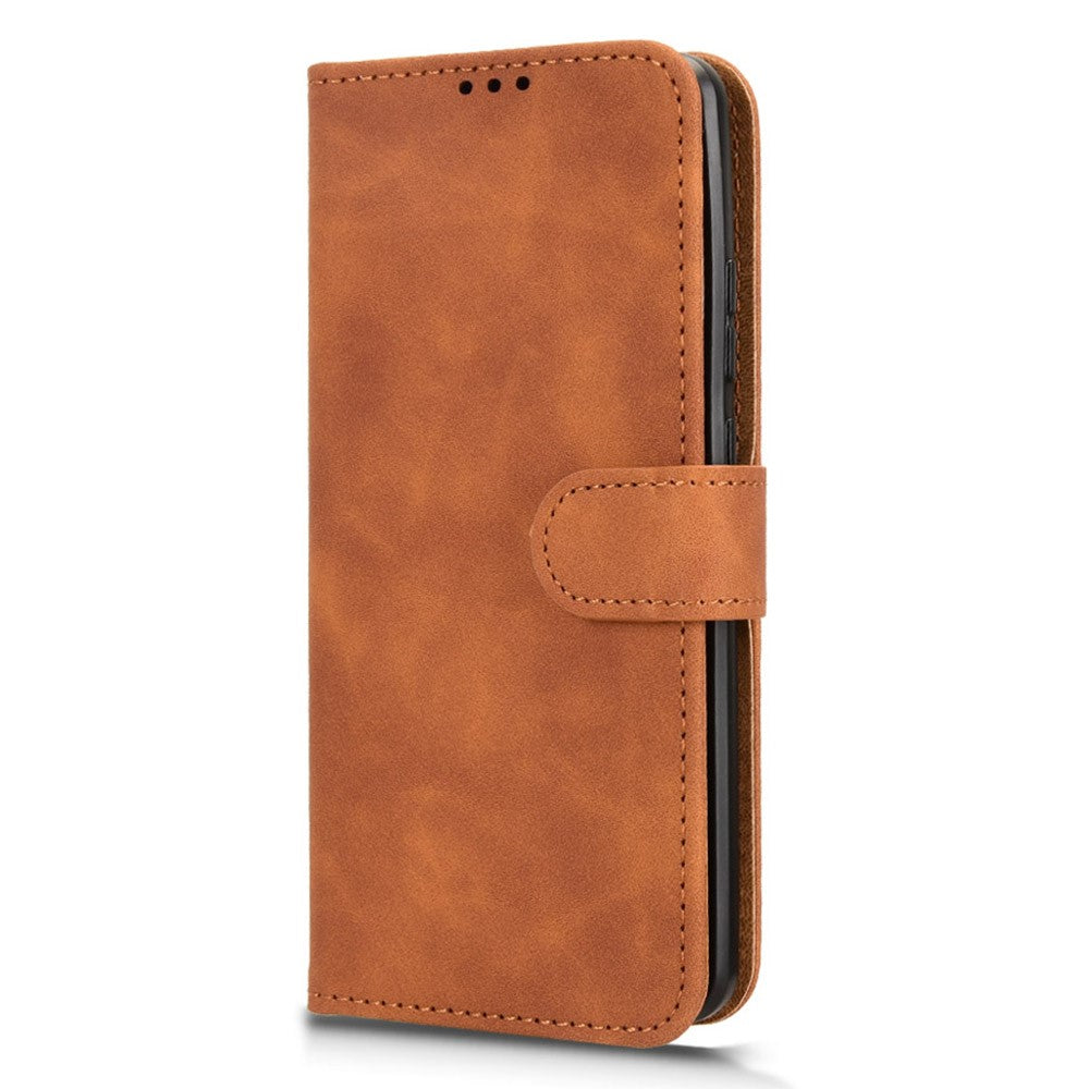 For Motorola Edge 70 5G Leather Case Skin Feel Anti Drop Wallet Flip Phone Cover - Brown