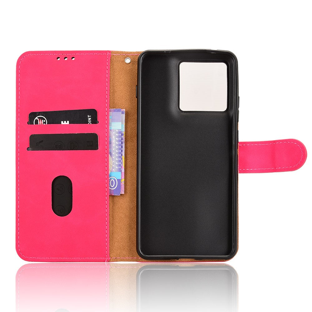 For Motorola Edge 70 5G Leather Case Skin Feel Anti Drop Wallet Flip Phone Cover - Rose