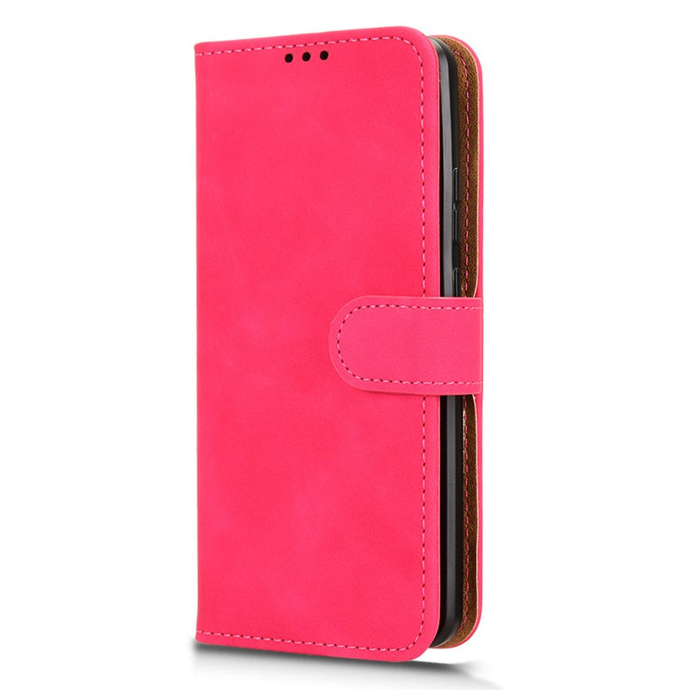 For Motorola Edge 70 5G Leather Case Skin Feel Anti Drop Wallet Flip Phone Cover - Rose