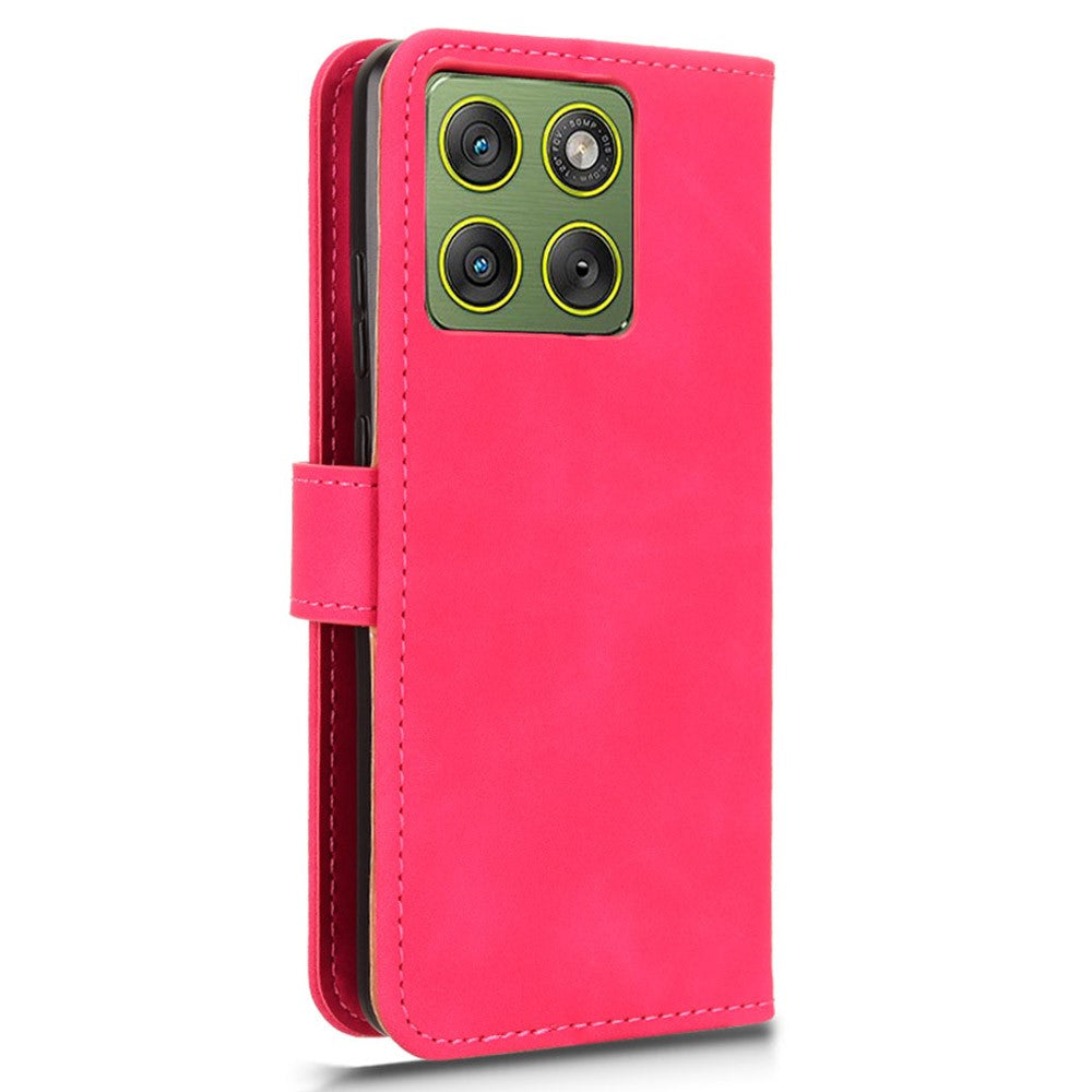 For Motorola Edge 70 5G Leather Case Skin Feel Anti Drop Wallet Flip Phone Cover - Rose
