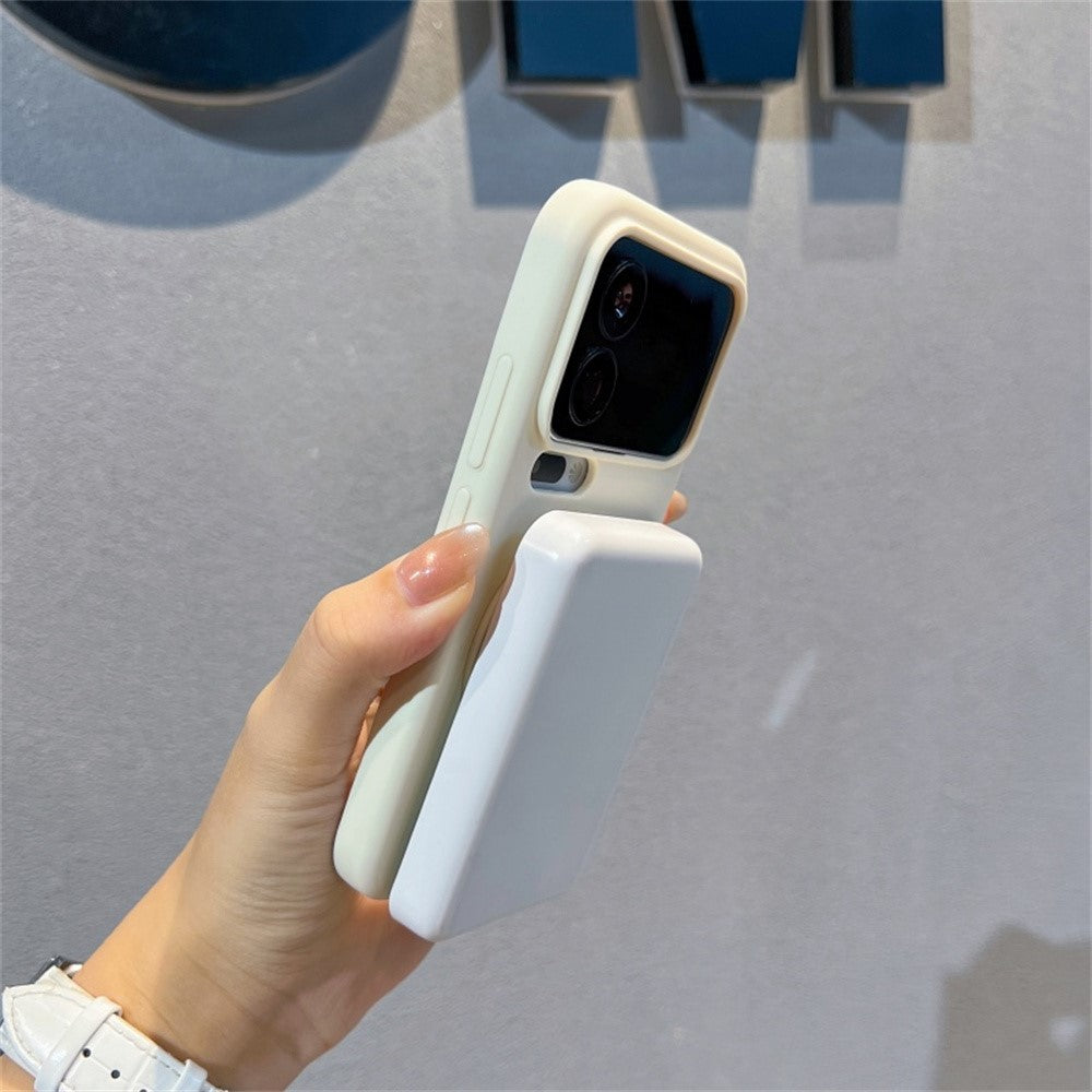 For Xiaomi 17 Pro Max Magnetic Case Rotating Kickstand Liquid Silicone PC Phone Cover Skin Touch - Baby Blue